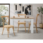 Crossback Dining Chair Ratan Seat Black/Natural/White