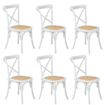 Crossback Dining Chair Ratan Seat Black/Natural/White