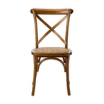 6PCS Crossback Wooden Dining Chair Rattan Seat Walnut