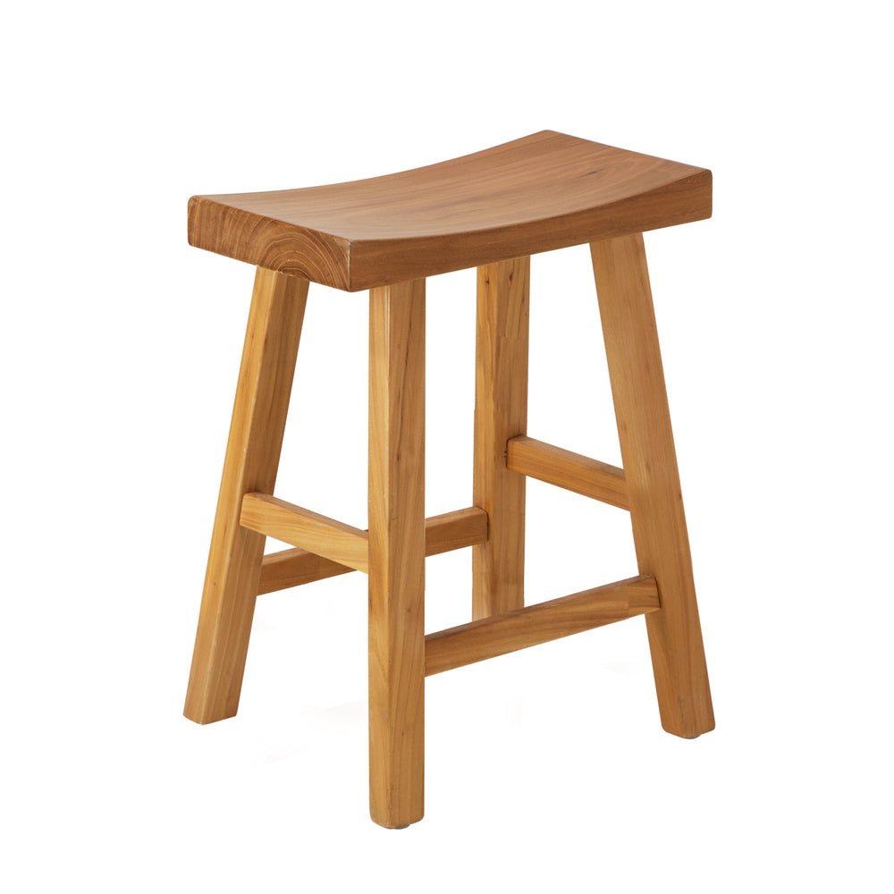 Elm Wood Stool Solid Timber Dining Seat | HomeAndLiving