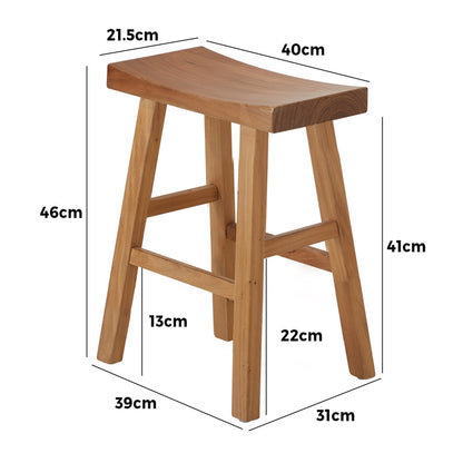 Elm Wood Stool Solid Timber Dining Seat | HomeAndLiving