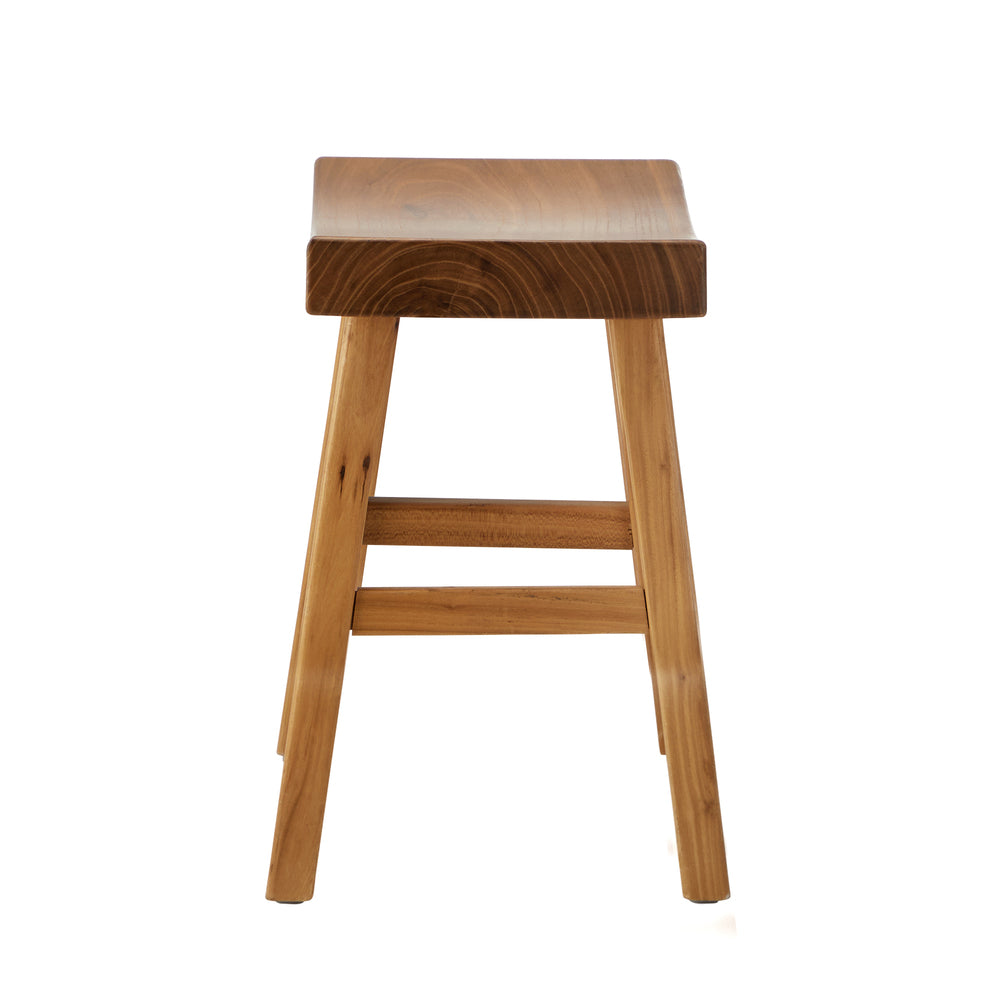 Elm Wood Stool Solid Timber Dining Seat | HomeAndLiving