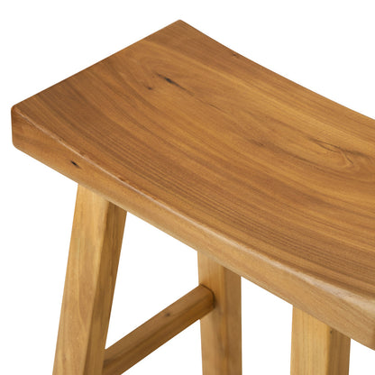 Elm Wood Stool Solid Timber Dining Seat | HomeAndLiving
