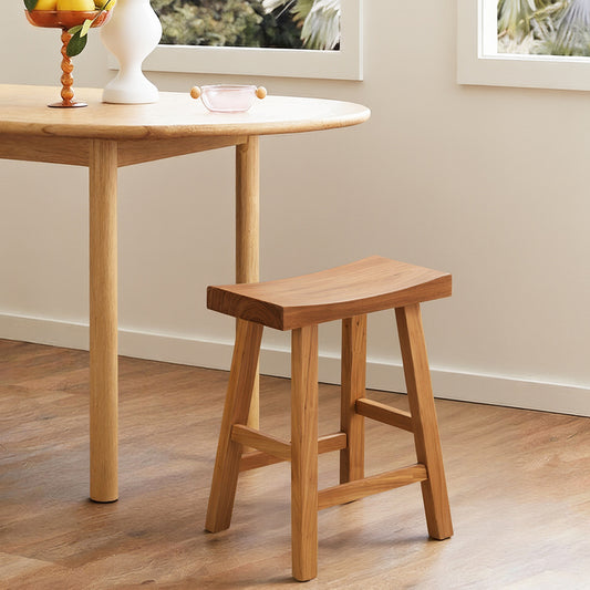 Elm Wood Stool Solid Timber Dining Seat | HomeAndLiving - 8
