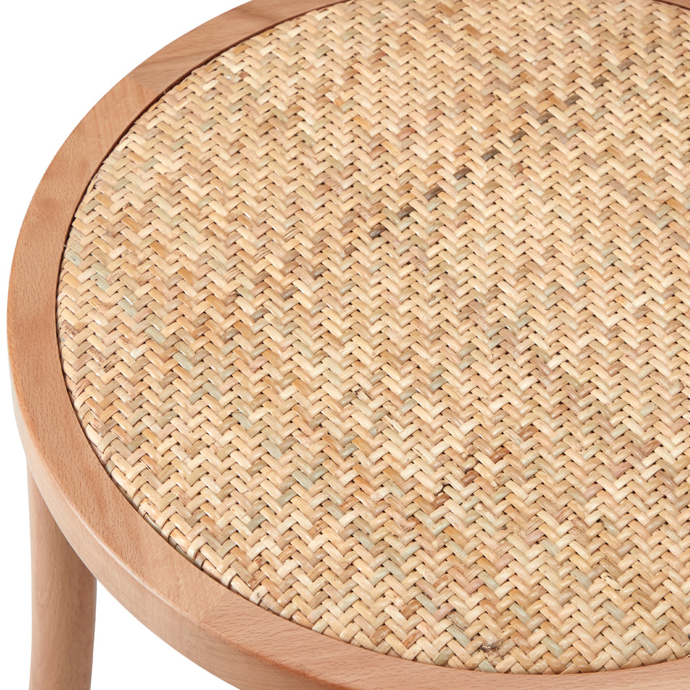 Dining Chair Solid Wooden Chairs Ratan Seat Beige