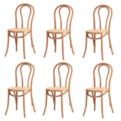 Wooden Dining Chair Ratan Seat Black/Natural/White