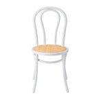 Dining Chair Solid Wooden Chairs Ratan Seat White