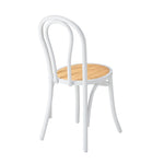 Dining Chair Solid Wooden Chairs Ratan Seat White