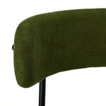 2x Dining Chair Round Boucle Seats Backrest Green