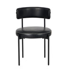 Set of 6 PU Leather Dining Chairs Modern Kitchen Metal Legs - Black & Brown