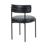 Set of 6 PU Leather Dining Chairs Modern Kitchen Metal Legs - Black & Brown