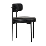 Set of 6 PU Leather Dining Chairs Modern Kitchen Metal Legs - Black & Brown