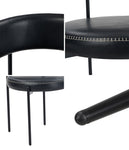 Set of 6 PU Leather Dining Chairs Modern Kitchen Metal Legs - Black & Brown