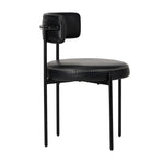 8x Dining Chairs Set Round PU Leather Padded Seat Kitchen Dining Black & Brown