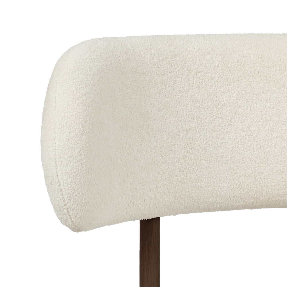 Dining Chairs Round Boucle White 51.5x51.5x77cm