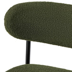 2x Dining Chairs Kitchen Chair Café Chair Boucle Black&Green