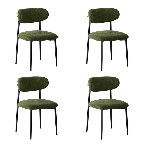  4x,6x,8x Dining Chairs Kitchen Chair Cafe Chair Boucle Black&Green