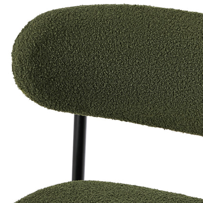 4x,6x,8x Dining Chairs Kitchen Chair Cafe Chair Boucle Black&Green