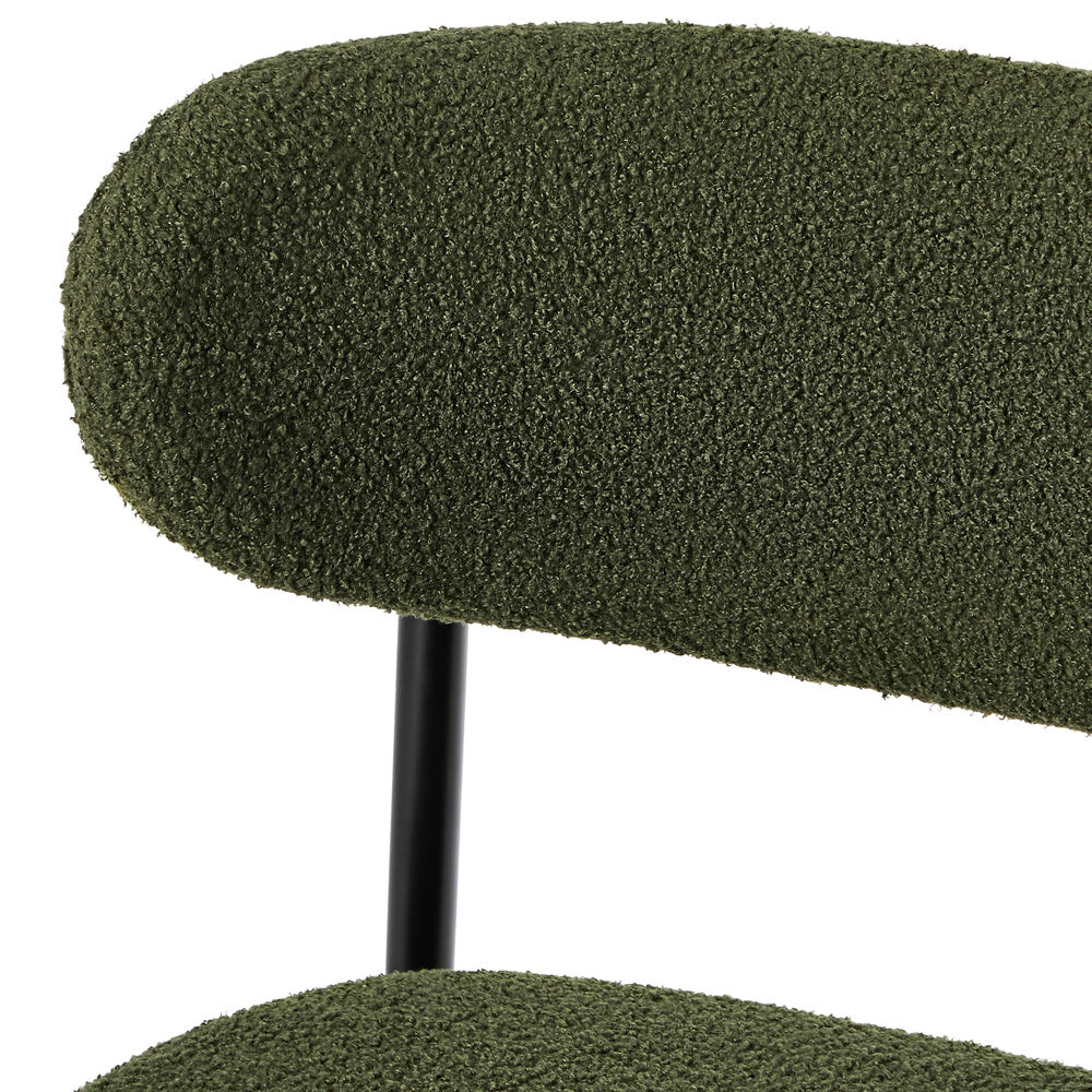 4x,6x,8x Dining Chairs Kitchen Chair Cafe Chair Boucle Black&Green