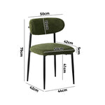 4x,6x,8x Dining Chairs Kitchen Chair Cafe Chair Boucle Black&Green