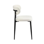 4x Dining Chairs Boucle Fabric Black & White Modern Kitchen Dining Seats