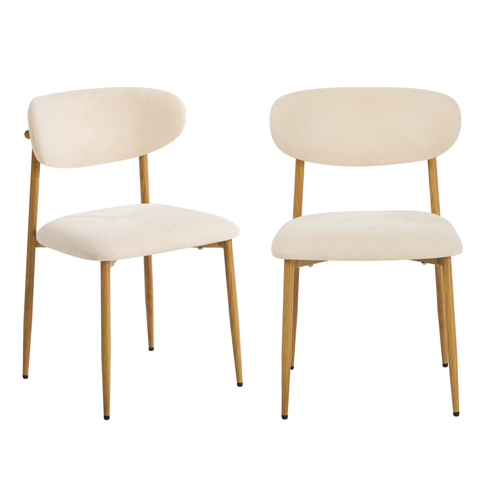 Beige Dining Chairs Boucle 79x50x42cm