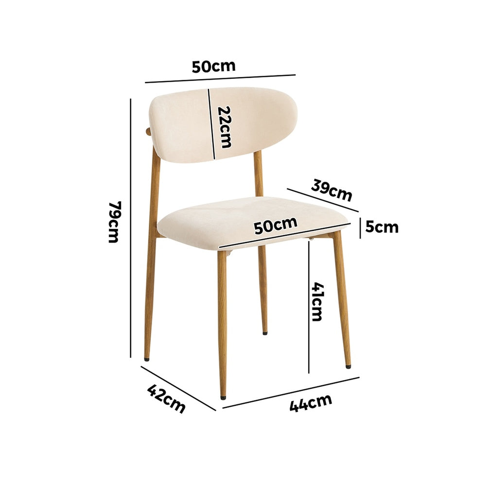 Beige Dining Chairs Boucle 79x50x42cm