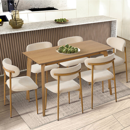 Beige Dining Chairs Boucle 79x50x42cm