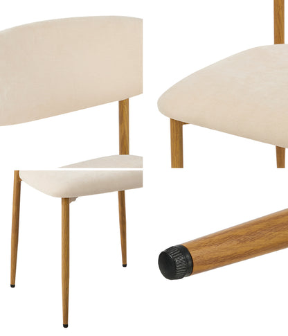 Beige Dining Chairs Boucle 79x50x42cm