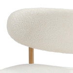 2x Dining Chairs Boucle Fabric Wood Frame White Modern Kitchen Lounge Set