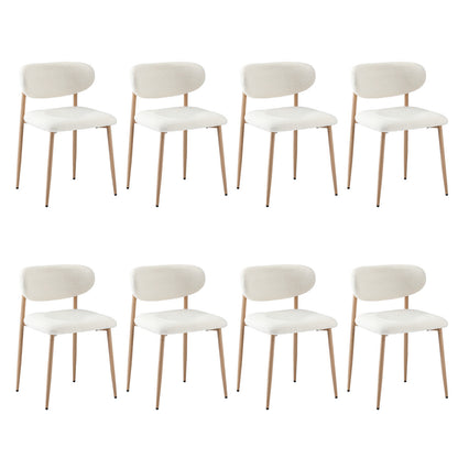 8x Dining Chairs Boucle Fabric Black&White