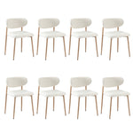 8x Dining Chairs Boucle Fabric Black&White