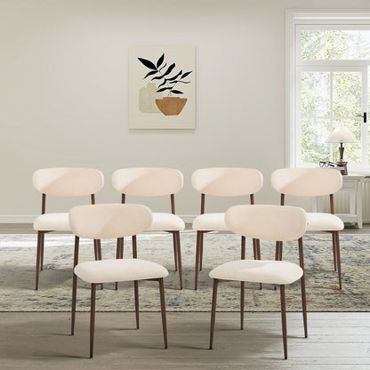 Dining Chairs Boucle Walnut 79x50x42cm