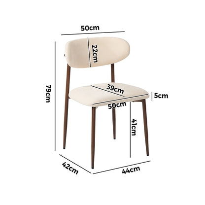 Dining Chairs Boucle Walnut 79x50x42cm