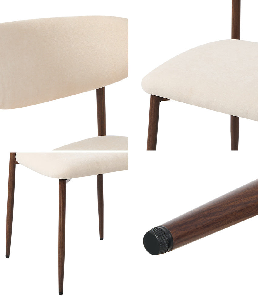 Dining Chairs Boucle Walnut 79x50x42cm