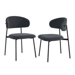 Dining Chair Linen Fabric Padded Seat Grey Modern Kitchen Furniture