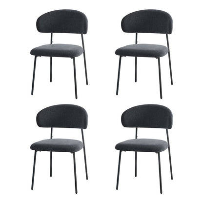 Grey Dining Chair Set of 4,6,8 with Linen Fabric and Contoured Foam Seat