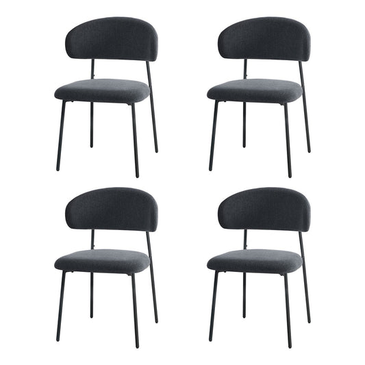 Grey Dining Chair Set of 4,6,8 with Linen Fabric and Contoured Foam Seat