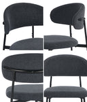 Grey Dining Chair Set of 4,6,8 with Linen Fabric and Contoured Foam Seat