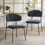 Grey Dining Chair Set of 4,6,8 with Linen Fabric and Contoured Foam Seat