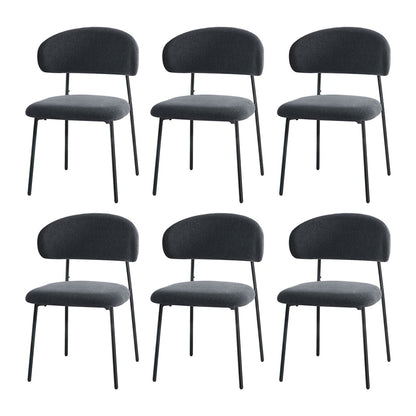 Grey Dining Chair Set of 4,6,8 with Linen Fabric and Contoured Foam Seat