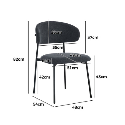 Grey Dining Chair Set of 4,6,8 with Linen Fabric and Contoured Foam Seat