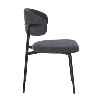 Grey Dining Chair Set of 4,6,8 with Linen Fabric and Contoured Foam Seat