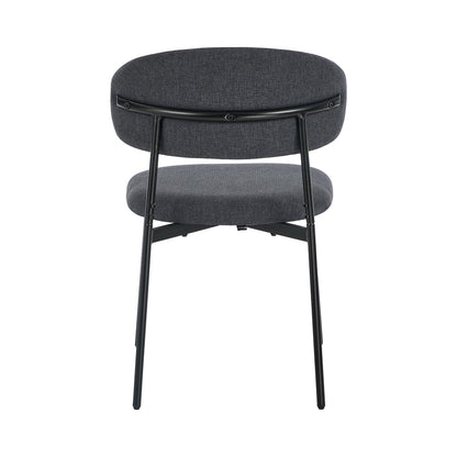 Grey Dining Chair Set of 4,6,8 with Linen Fabric and Contoured Foam Seat