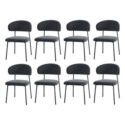 Grey Dining Chair Set of 4,6,8 with Linen Fabric and Contoured Foam Seat