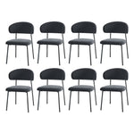 Grey Dining Chair Set of 4,6,8 with Linen Fabric and Contoured Foam Seat