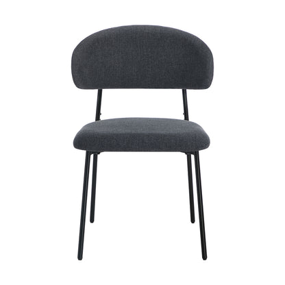 Grey Dining Chair Set of 4,6,8 with Linen Fabric and Contoured Foam Seat