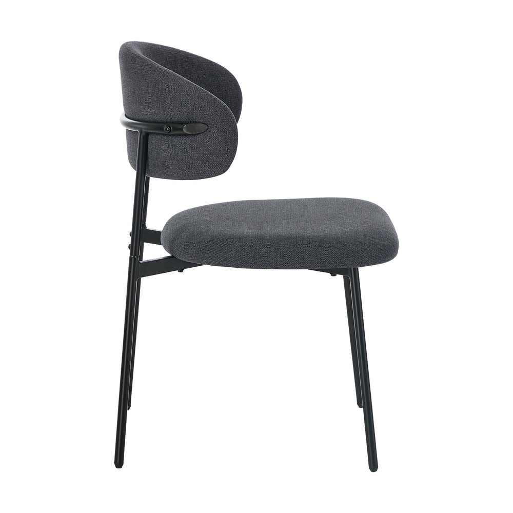 Grey Dining Chair Set of 4,6,8 with Linen Fabric and Contoured Foam Seat