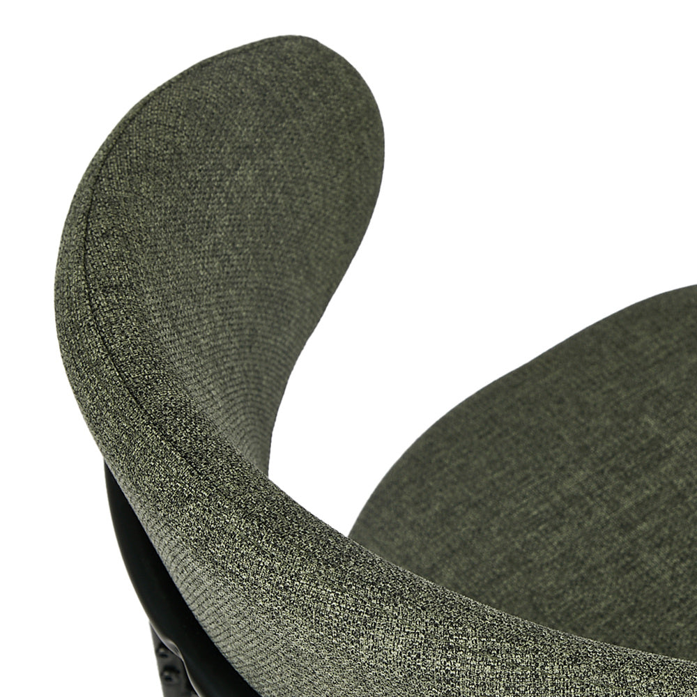 Dining Chair Set of 4,6 Green Linen Fabric with Contoured Foam Seat
