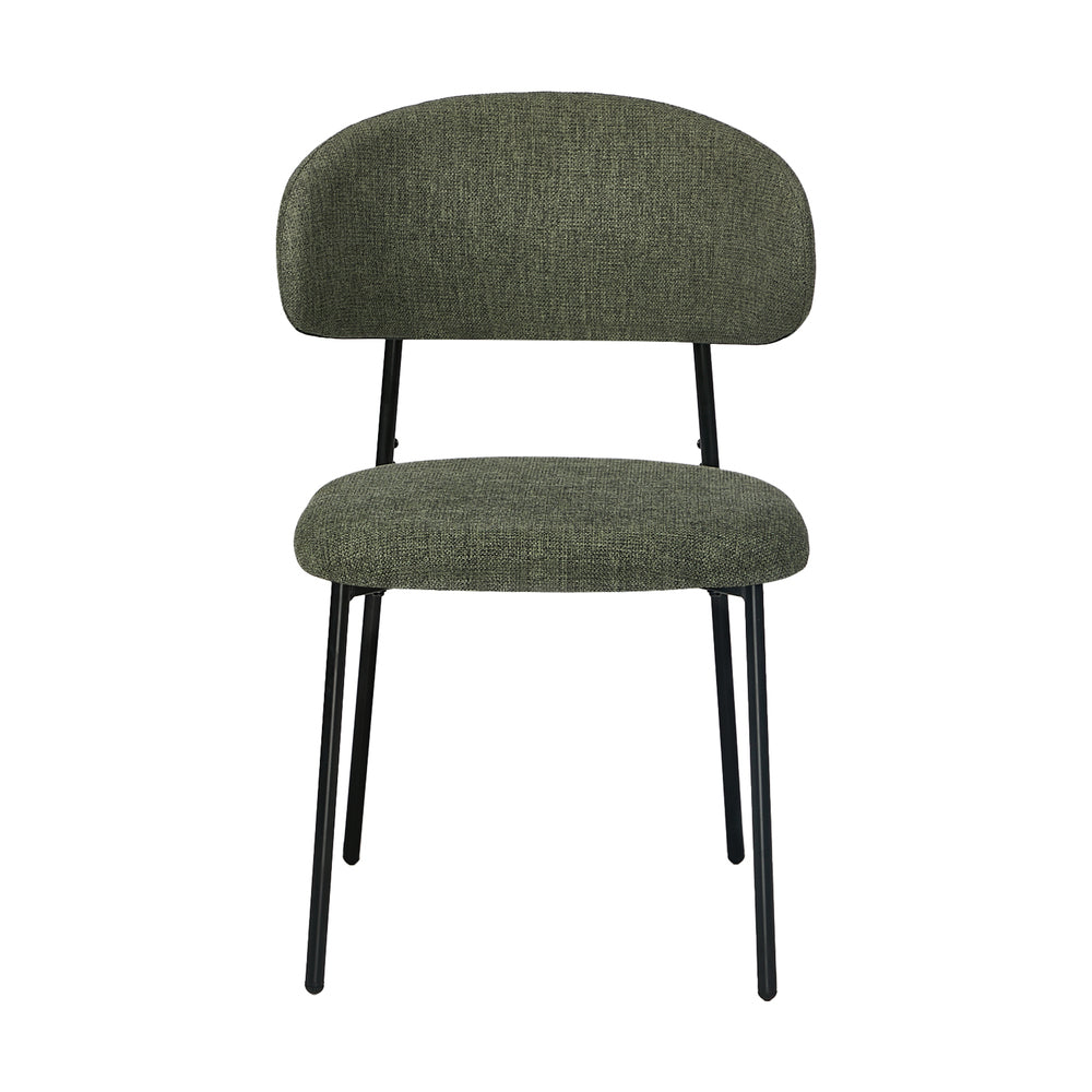 Dining Chair Set of 4,6 Green Linen Fabric with Contoured Foam Seat
